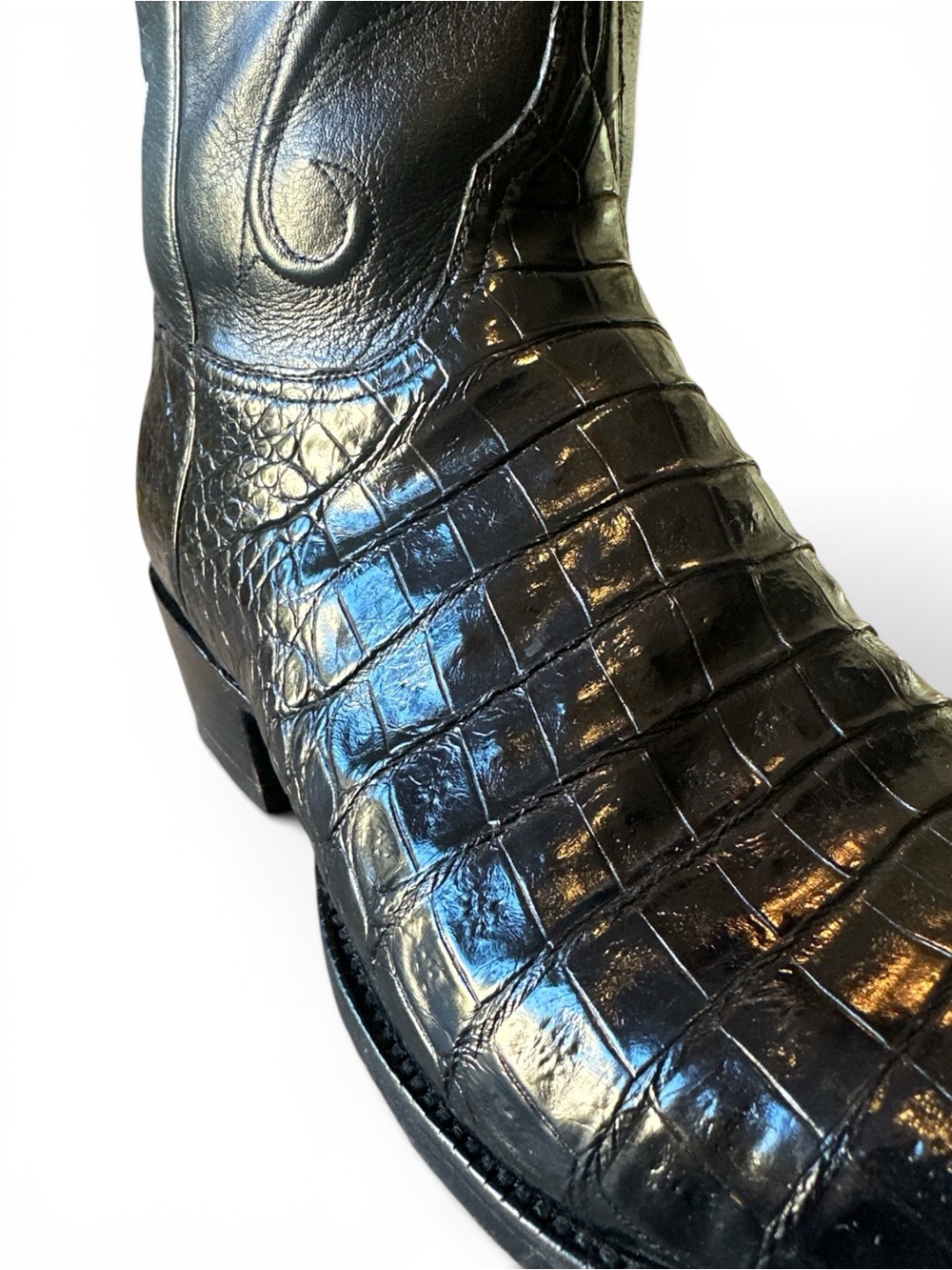Lucchese Classics Custom Caiman Zip Cowboy Boots Men’s 11D Black w Box Bags - Picture 8 of 15